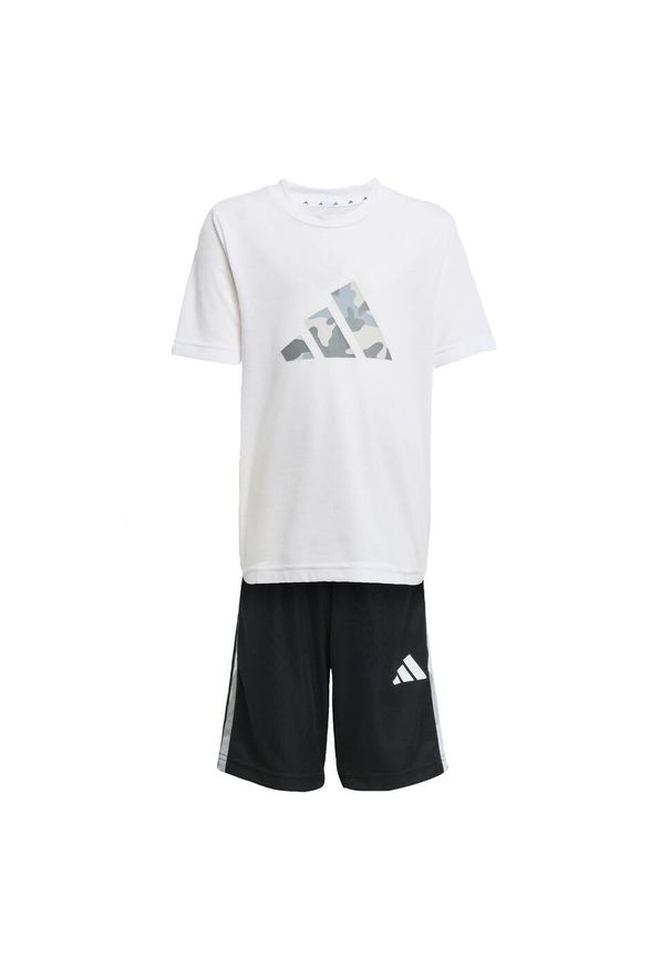 Adidas - Zestaw Train Essentials Camo Print Kids. Kolor: biały. Wzór: nadruk. Styl: sportowy