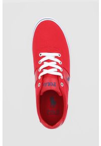 Polo Ralph Lauren Tenisówki męskie kolor czerwony. Zapięcie: sznurówki. Kolor: czerwony. Materiał: guma #3
