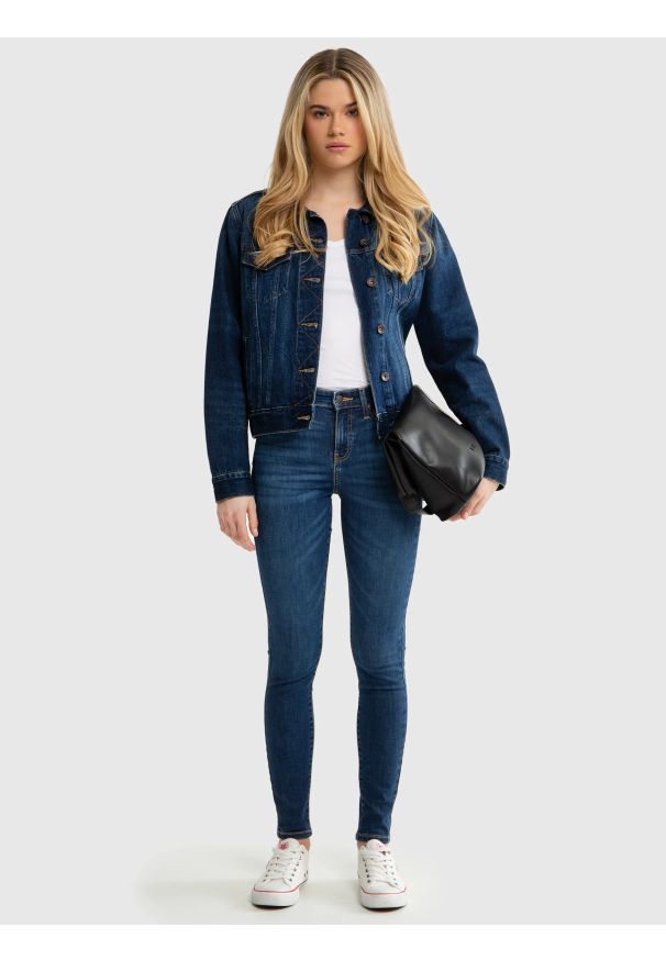 Big-Star - Jeansy damskie z wysokim stanem niebieskie Lorena High Waist 364. Okazja: na co dzień. Stan: podwyższony. Kolor: niebieski. Styl: klasyczny, casual