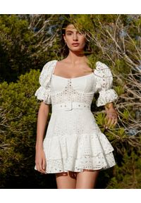 CHARO RUIZ IBIZA - Biała sukienka z haftem Jean. Kolor: biały. Materiał: bawełna. Wzór: haft. Długość: mini #1