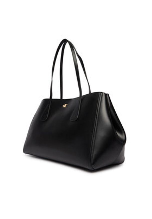 Calvin Klein Torebka Ck Snap Large Tote LV04F3502G Czarny. Kolor: czarny. Materiał: skórzane