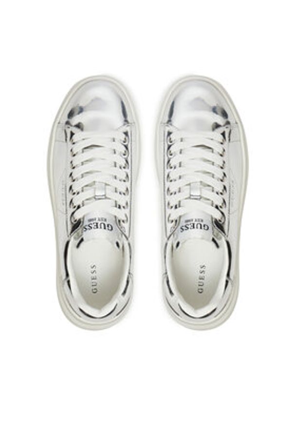 Guess Sneakersy FLPELB PAF12 Srebrny. Kolor: srebrny. Materiał: skóra