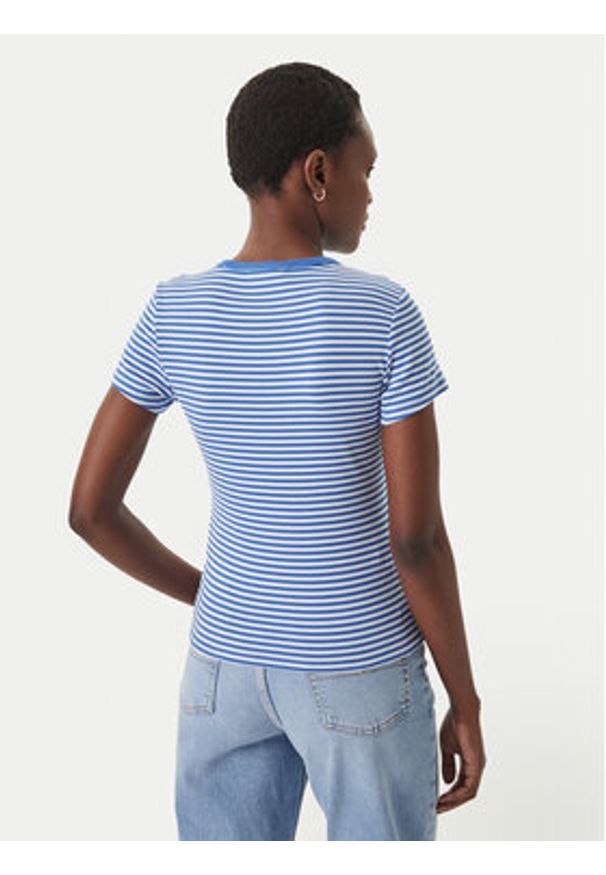 Tommy Jeans T-Shirt Essential DW0DW17383 Niebieski Slim Fit. Kolor: niebieski. Materiał: bawełna