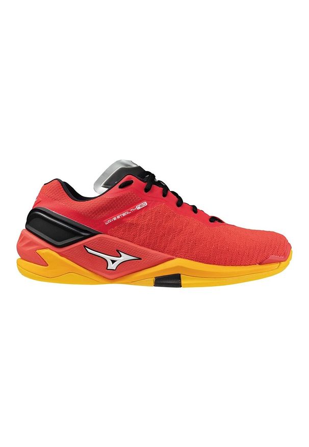 Buty do piłki ręcznej Mizuno Wave Stealth Neo. Kolor: wielokolorowy, biały, czerwony. Model: Mizuno Wave. Sport: piłka ręczna