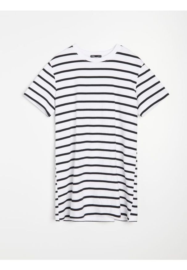 Sinsay - Bawełniana koszulka w paski - wielobarwny. Materiał: bawełna. Wzór: paski