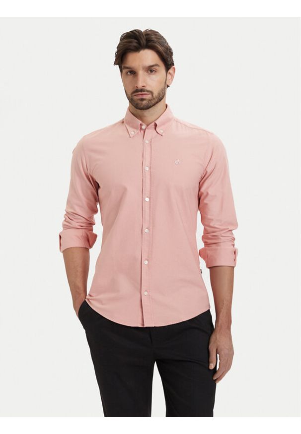 BOSS Koszula H-Roan 50555920 Różowy Slim Fit. Kolor: różowy. Materiał: bawełna