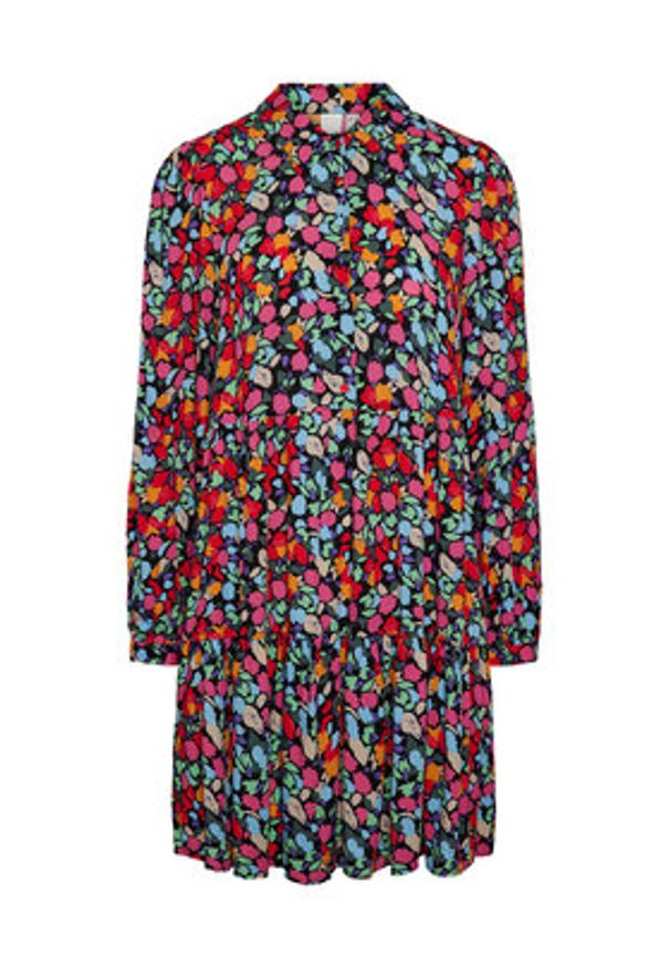 YAS Sukienka koszulowa 26030717 Kolorowy Regular Fit. Materiał: wiskoza. Wzór: kolorowy. Typ sukienki: koszulowe