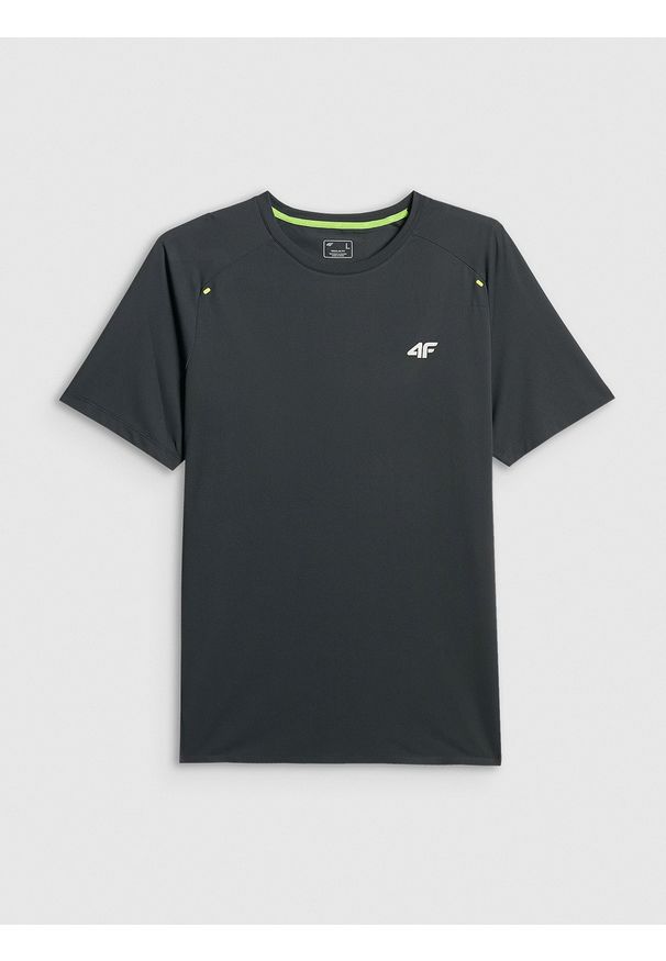 4f - 4F Koszulka do biegania szybkoschnąca męska - czarna M. Kolor: czarny. Materiał: włókno, materiał. Długość: długie. Sport: fitness, bieganie