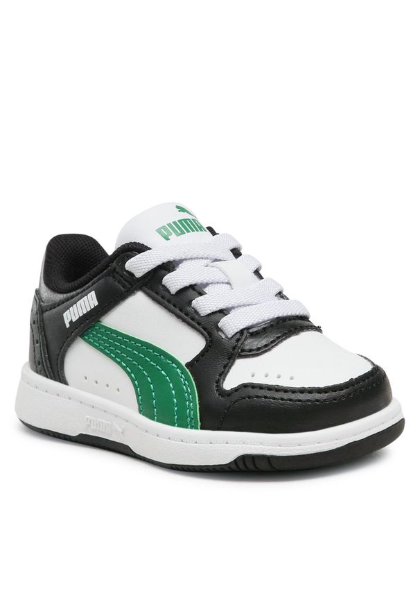 Sneakersy Puma Rebound Joy Lo Ac Inf 381986 13 Puma White/Green/Black. Kolor: czarny. Materiał: skóra