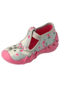 Befado obuwie dziecięce 110P425 różowe szare. Kolor: różowy, wielokolorowy, szary. Materiał: bawełna, tkanina #4