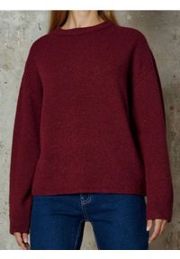 Sinsay - Sweter chunky z domieszką wełny - bordowy. Kolor: czerwony. Materiał: wełna