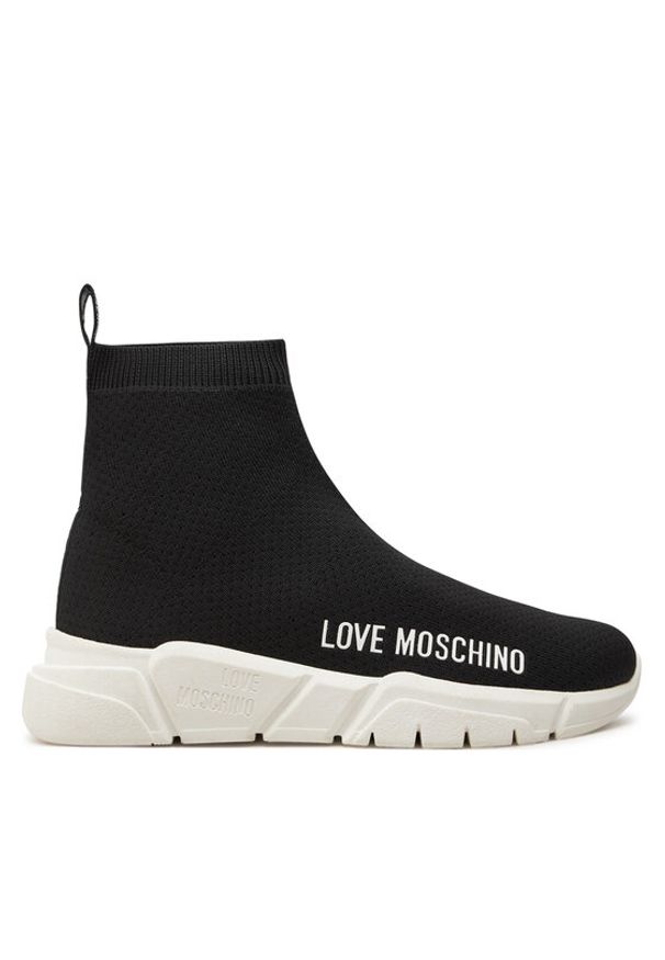 Love Moschino - LOVE MOSCHINO Sneakersy JA15343G1LIZ4000 Czarny. Kolor: czarny. Materiał: materiał