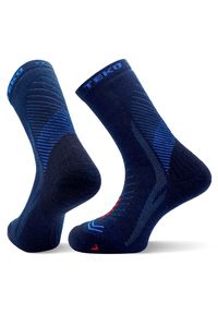 TEKO - Skarpety sportowe z wełną merino Teko ecoHIKE Discovery Light Half Cushion 2.0. Kolor: szary, niebieski, wielokolorowy. Materiał: wełna. Sport: turystyka piesza