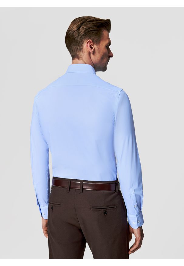 Pako Lorente - PAKO LORENTE - Dzianinowa koszula męska mikrowzór. Typ kołnierza: kołnierzyk klasyczny. Materiał: dzianina. Długość rękawa: długi rękaw. Długość: długie