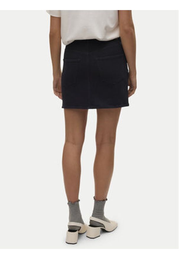 Vero Moda Spódnica jeansowa Tessa 10301536 Czarny Regular Fit. Kolor: czarny. Materiał: bawełna