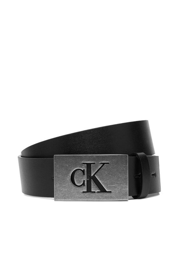 Calvin Klein Pasek Męski Ck Plaque Smooth 35Mm LV04D7043G Czarny. Kolor: czarny. Materiał: skóra
