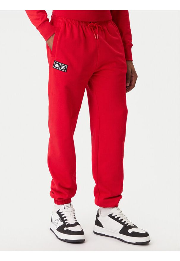 Kappa Spodnie dresowe Olmos 311M2TW Czerwony Regular Fit. Kolor: czerwony. Materiał: bawełna