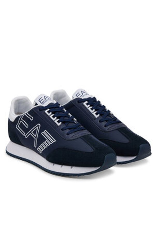 EA7 Emporio Armani Sneakersy X8X101 XK257 U449 Granatowy. Kolor: niebieski. Materiał: skóra, zamsz