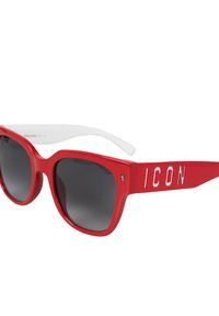 DSQUARED2 - Dsquared2 Okulary "ICON 0005/S" | ICON 0005/S C9A | Kobieta | Biały, Czerwony. Kolor: biały, wielokolorowy, czerwony. Materiał: materiał #3