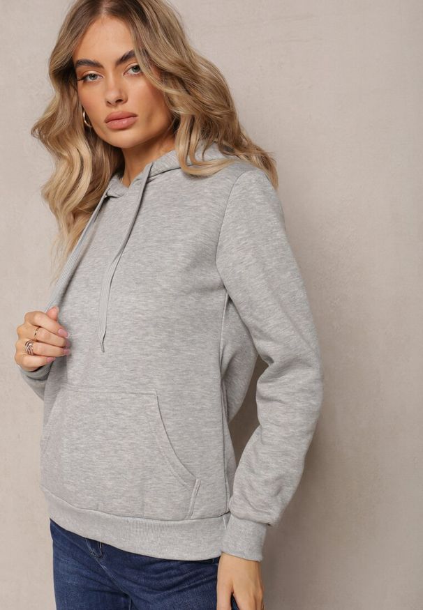 Renee - Szara Bluza z Kapturem Corbetes. Typ kołnierza: kaptur. Kolor: szary. Materiał: polar, tkanina, dresówka, prążkowany. Długość rękawa: długi rękaw. Długość: długie. Wzór: jednolity, gładki