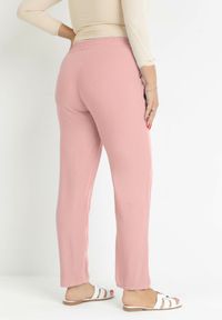 Born2be - Różowe Materiałowe Spodnie z Gumką w Talii Airiana. Kolor: różowy. Materiał: materiał. Sezon: lato #5