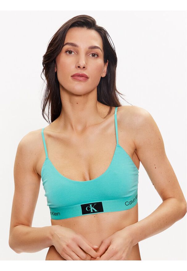 Calvin Klein Underwear Biustonosz top 000QF7216E Niebieski. Kolor: niebieski. Materiał: bawełna