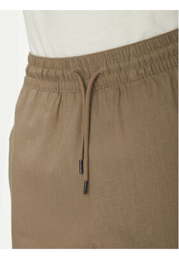 Emporio Armani Szorty materiałowe EM000681 AF12356 U6189 Brązowy Regular Fit. Kolor: brązowy. Materiał: wiskoza, len