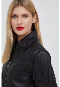 Karl Lagerfeld kurtka damska kolor czarny przejściowa. Okazja: na co dzień. Kolor: czarny. Styl: casual