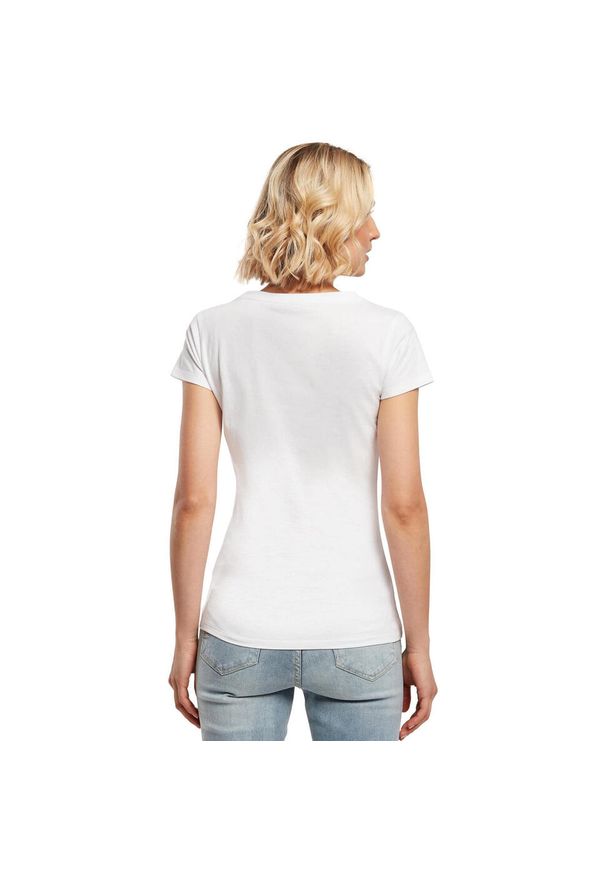 BUILD YOUR BRAND - T-shirt Damski Slim Basic. Kolor: biały
