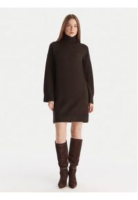 Vero Moda Sukienka dzianinowa Aquarius 10331900 Brązowy Regular Fit. Kolor: brązowy. Materiał: syntetyk