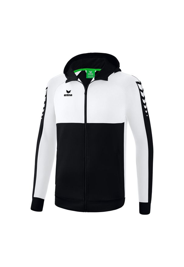 ERIMA - Kurtka z kapturem dla dzieci do treningu Erima Six Wings. Typ kołnierza: kaptur. Kolor: wielokolorowy, biały, czarny. Sport: fitness