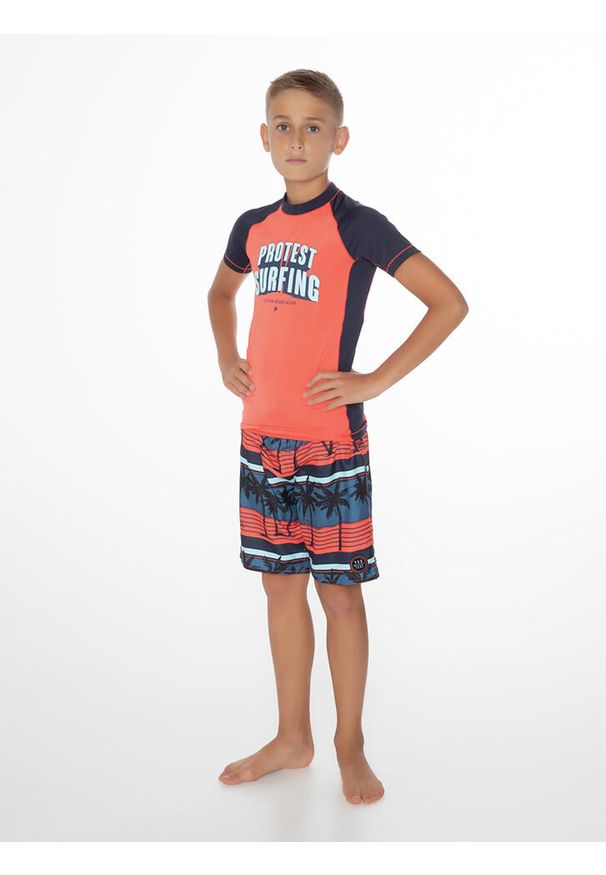 Koszulka dla dzieci Protest Prtfrezz Rashguard. Kolor: różowy, pomarańczowy, wielokolorowy. Materiał: lycra. Sport: turystyka piesza