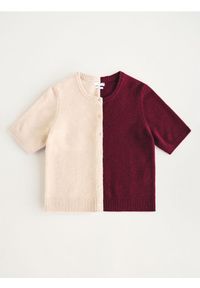 Reserved - Wełniany kardigan - beżowy. Kolor: beżowy. Materiał: wełna #1