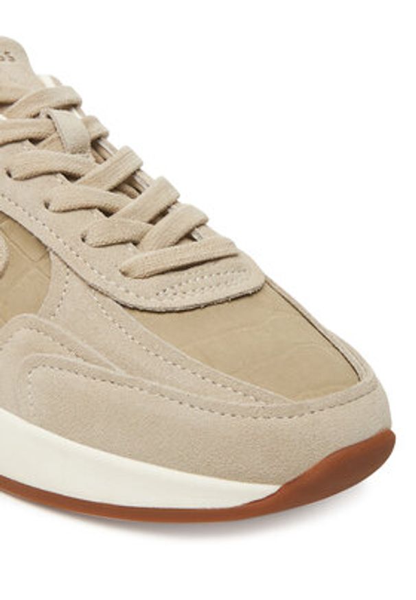 BOSS Sneakersy B Icon Runn Crcsd 50548354 Beżowy. Kolor: beżowy. Materiał: zamsz, skóra