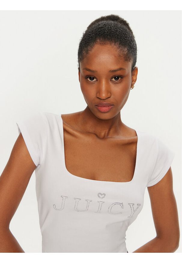 Juicy Couture Bluzka Regal JCBCT224831 Biały Slim Fit. Kolor: biały. Materiał: bawełna