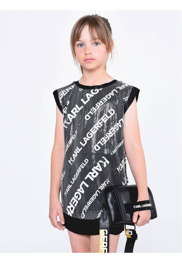 Karl Lagerfeld Kids Sukienka elegancka Z12242 D Czarny Regular Fit. Kolor: czarny. Materiał: wiskoza. Styl: elegancki