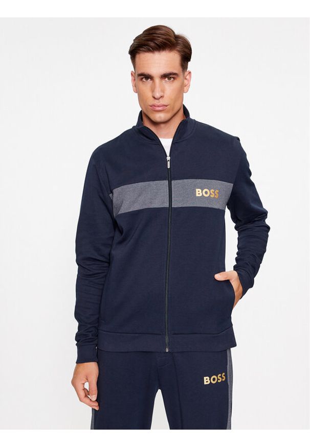 BOSS - Boss Bluza 50503040 Granatowy Regular Fit. Kolor: niebieski. Materiał: bawełna, syntetyk
