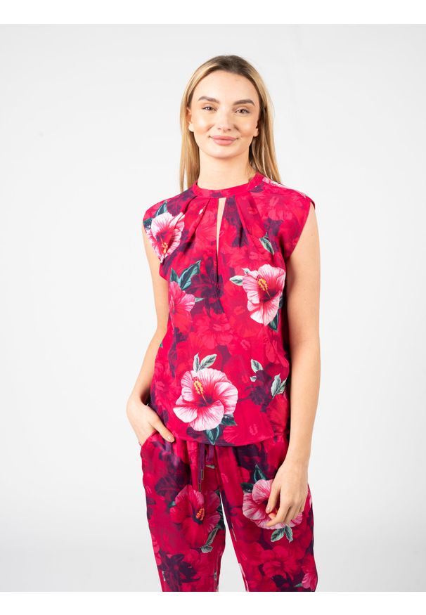 Pinko Bluzka "Buffo" | 100752 A0JI | Kobieta | Różowy. Kolor: różowy. Materiał: wiskoza. Wzór: aplikacja. Styl: klasyczny