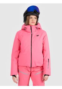 4f - 4F Kurtka narciarska membrana Dermizax 20000 damska - różowa S. Typ kołnierza: kołnierzyk stójkowy. Kolor: różowy. Materiał: włókno, materiał. Sezon: zima #1
