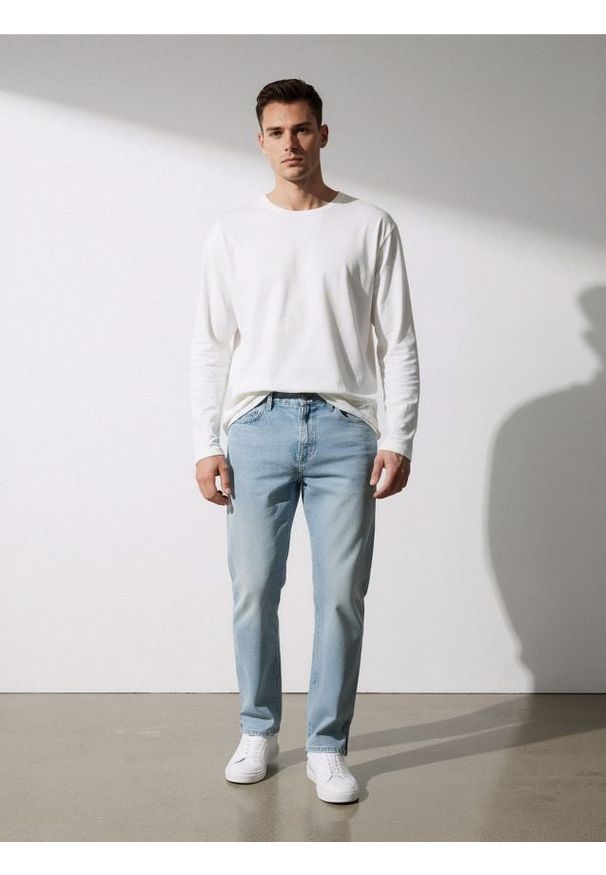 Sinsay - Jeansy loose fit - niebieski. Kolor: niebieski