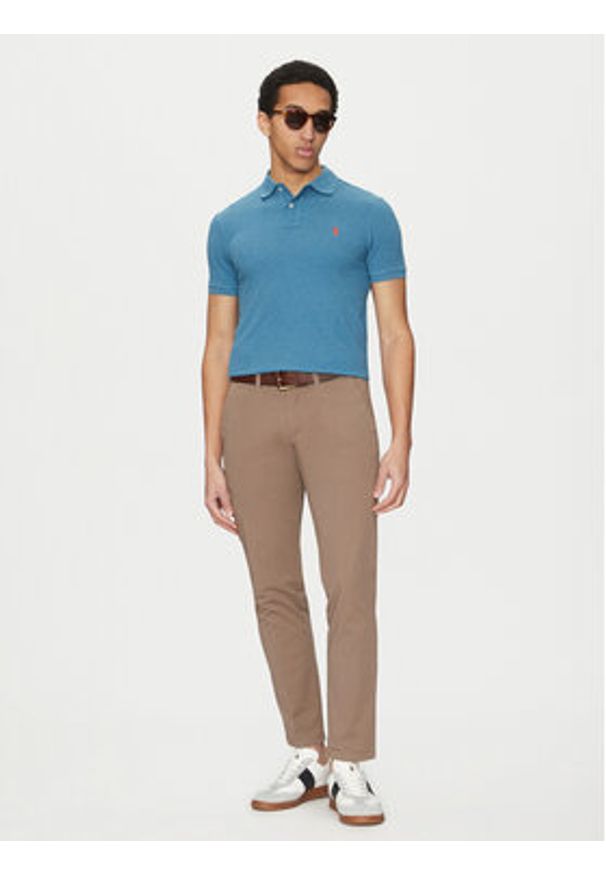 Polo Ralph Lauren Polo 710536856412 Błękitny Slim Fit. Typ kołnierza: polo. Kolor: niebieski. Materiał: bawełna