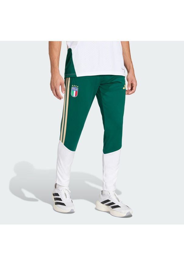 Adidas - Spodnie Italy 26 Tiro Training. Kolor: zielony. Sport: piłka nożna