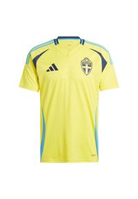 Adidas - Koszulka Sweden 24 Home. Kolor: żółty. Materiał: materiał