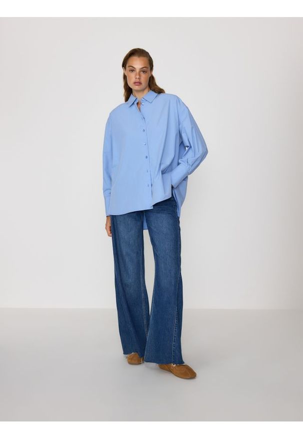 Reserved - Koszula z bawełny - niebieski. Kolor: niebieski. Materiał: bawełna