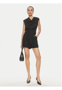 Marella Szorty materiałowe Panama 2413141012 Czarny Regular Fit. Kolor: czarny. Materiał: len #5