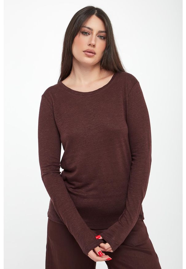 Ecoalf - Longsleeve damski lniany Cale ECOALF. Materiał: len. Długość rękawa: długi rękaw