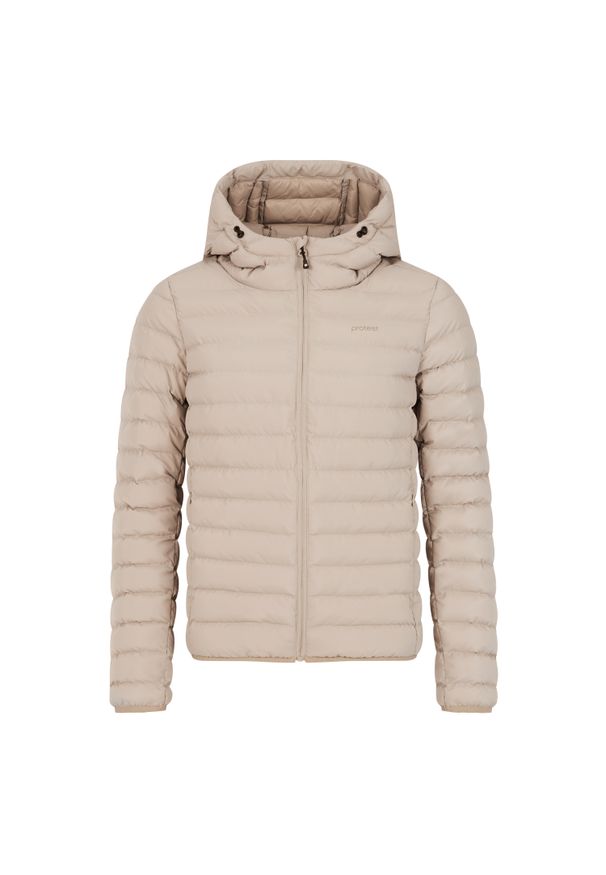 Kurtka puchowa z kapturem dla kobiet Protest Ice. Typ kołnierza: kaptur. Kolor: beżowy, wielokolorowy, brązowy. Materiał: puch. Sezon: zima. Sport: narciarstwo