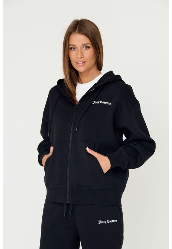 Juicy Couture - JUICY COUTURE Czarna damska bluza Randy, Rozmiar S. Okazja: na co dzień. Kolor: czarny. Materiał: bawełna. Styl: casual