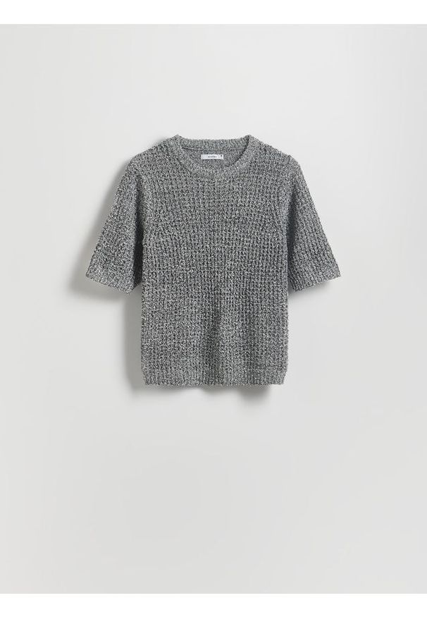 Reserved - Sweter z krótkimi rękawami - wielobarwny. Materiał: dzianina. Długość rękawa: krótki rękaw. Długość: krótkie