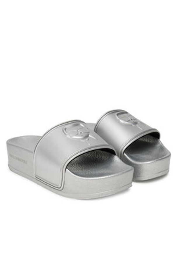 Karl Lagerfeld - KARL LAGERFELD Klapki Kondo Maxi KL80819M Srebrny. Kolor: srebrny